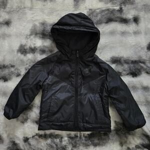 Nike Toddler Black Windrunner Jacket 24M 2T Hooded Zip Coat Logo Flaw